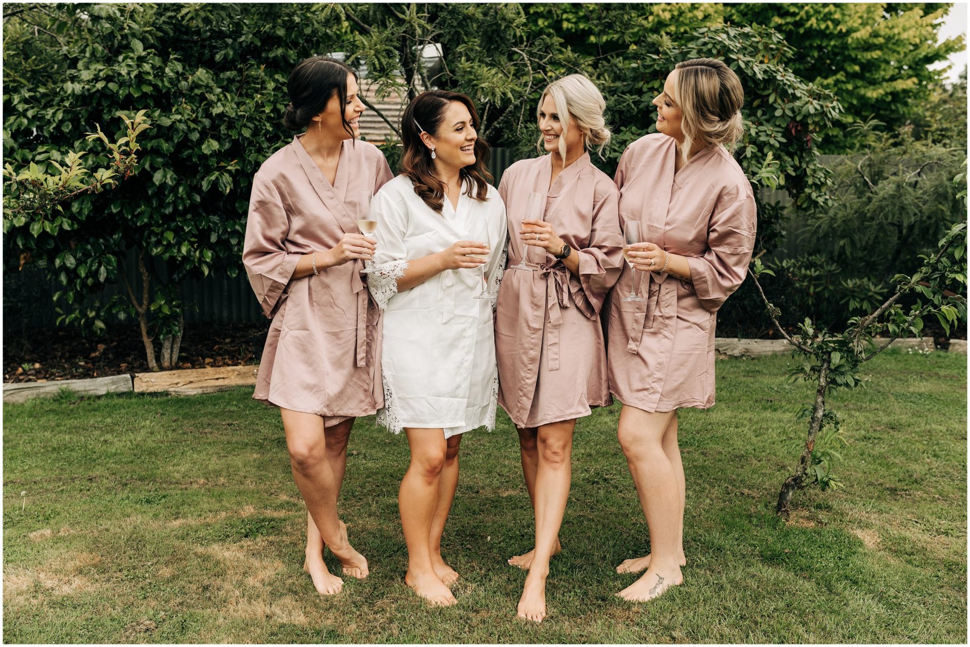 wedding photographer christchurch blush pink robes