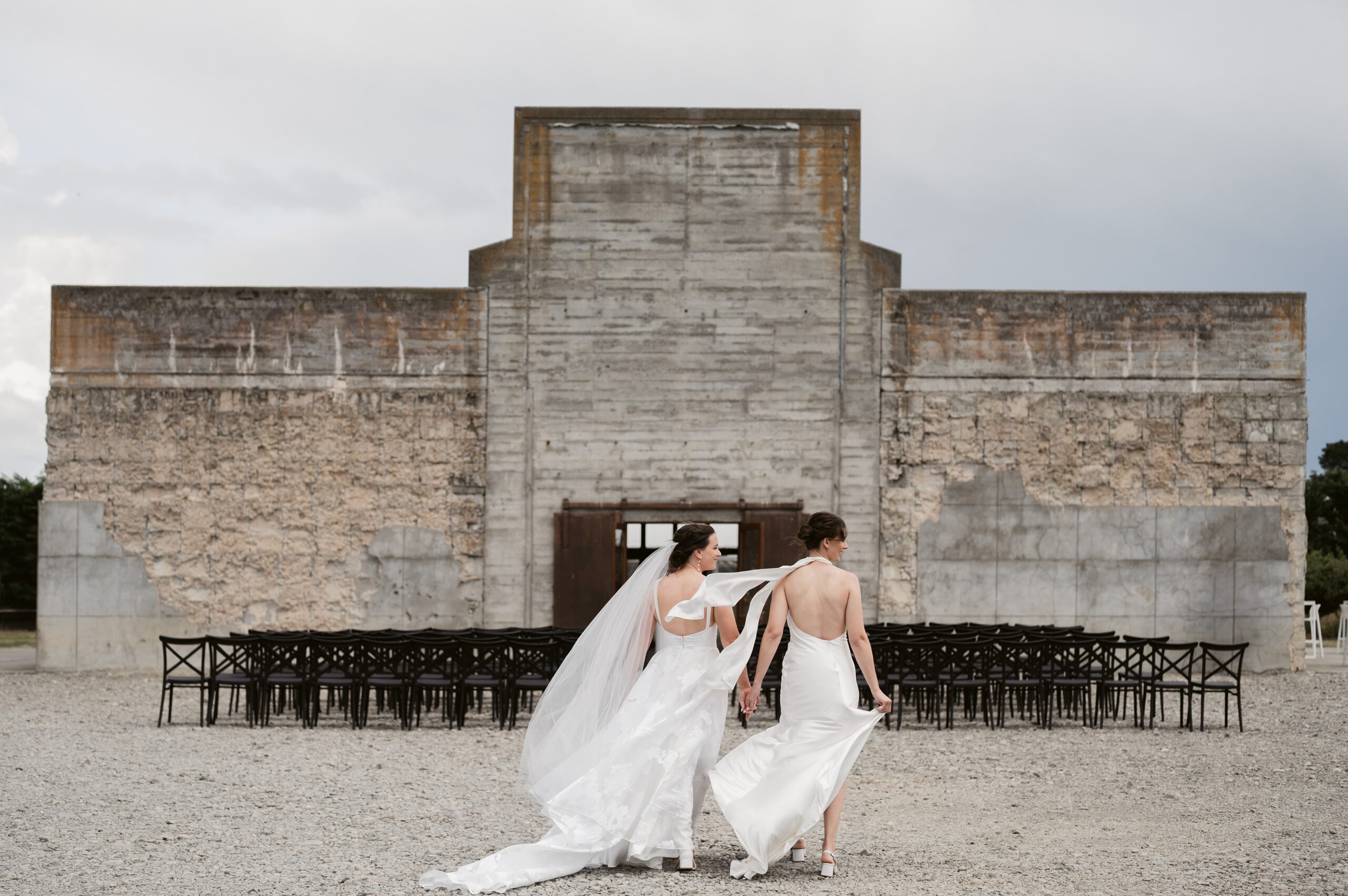 two brides marrying at the flaxmill wedding venue near christchurch nz